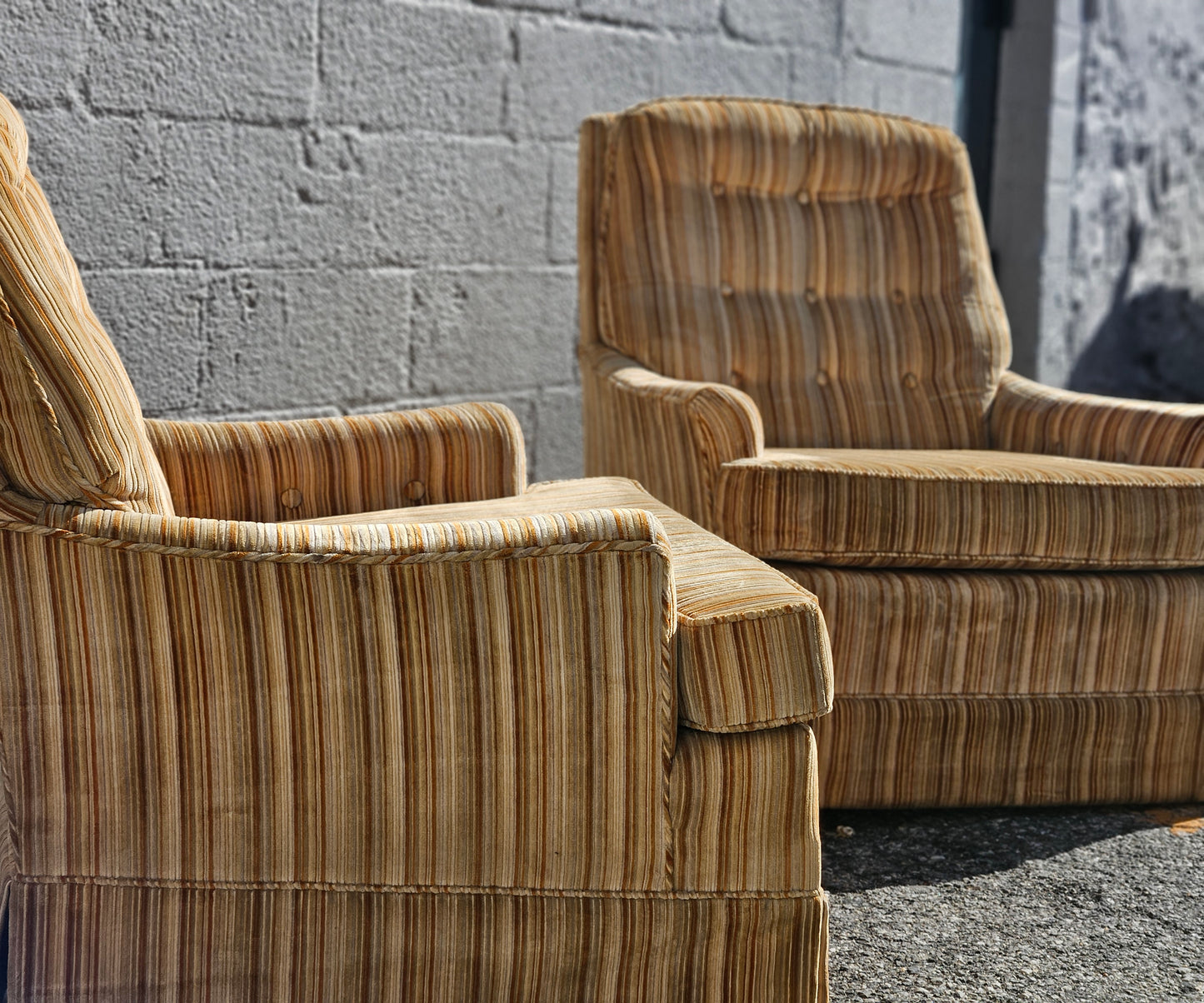 Retro Striped Lounge Chairs
