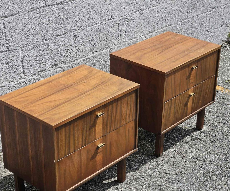MCM Walnut Nightstands (pair)