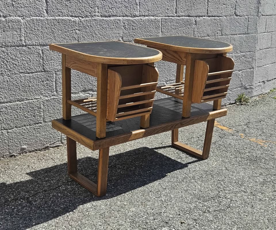 Vintage Side Tables with Magazine racks