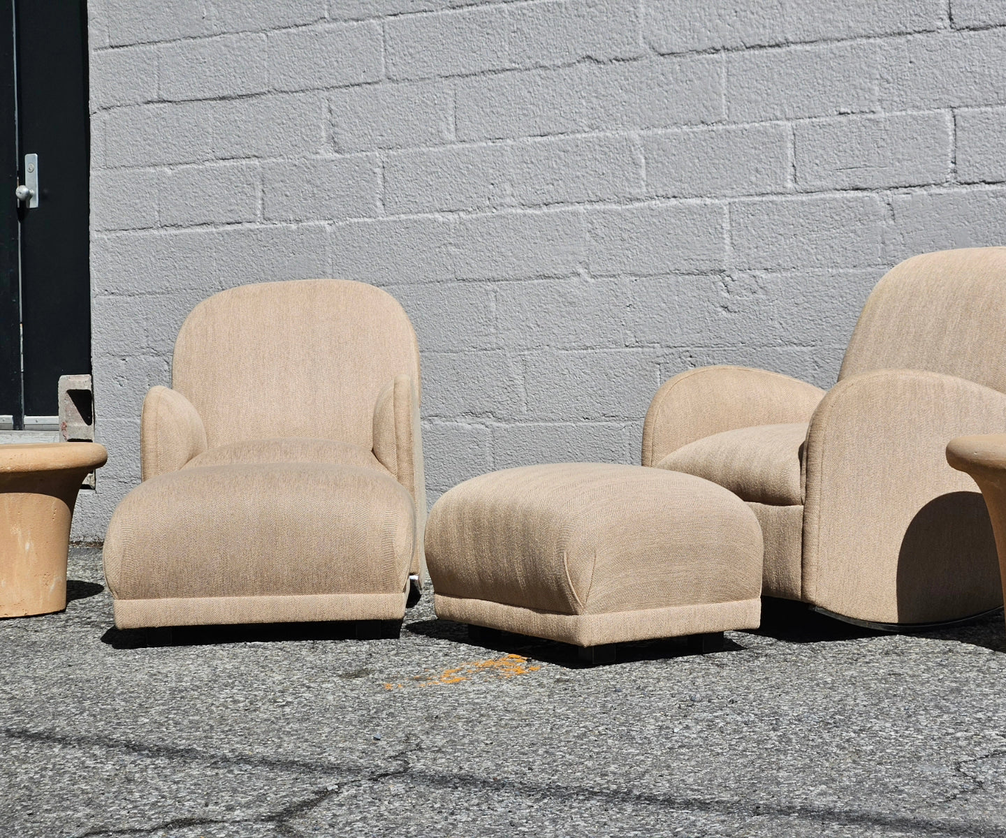 Vintage Rocking Chairs & Ottoman