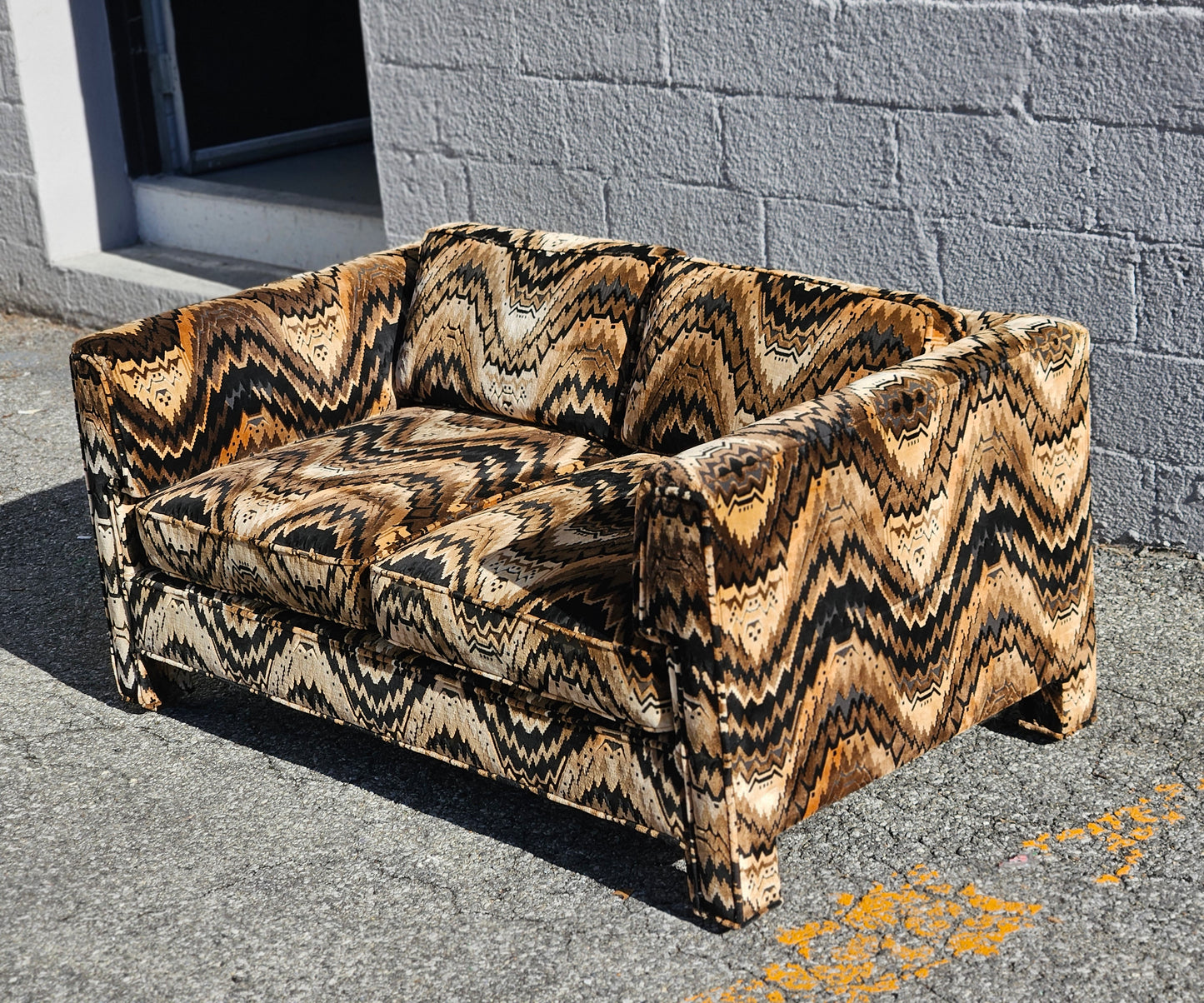 Jack Lenor Flame Stitch Loveseat