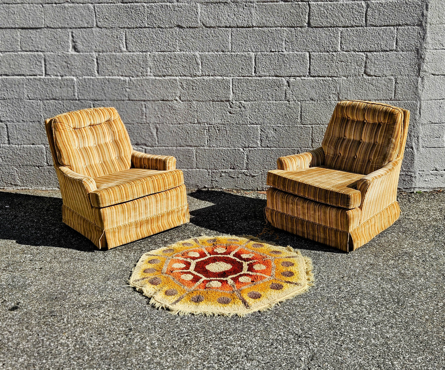 Retro Striped Lounge Chairs