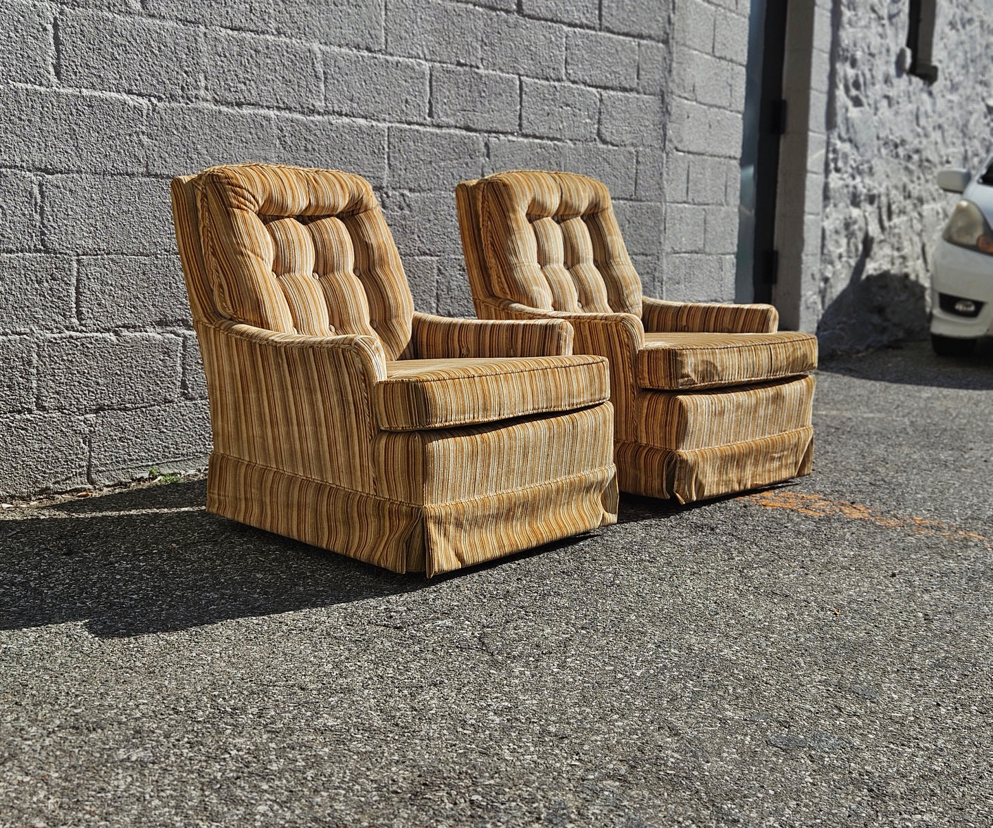 Retro Striped Lounge Chairs