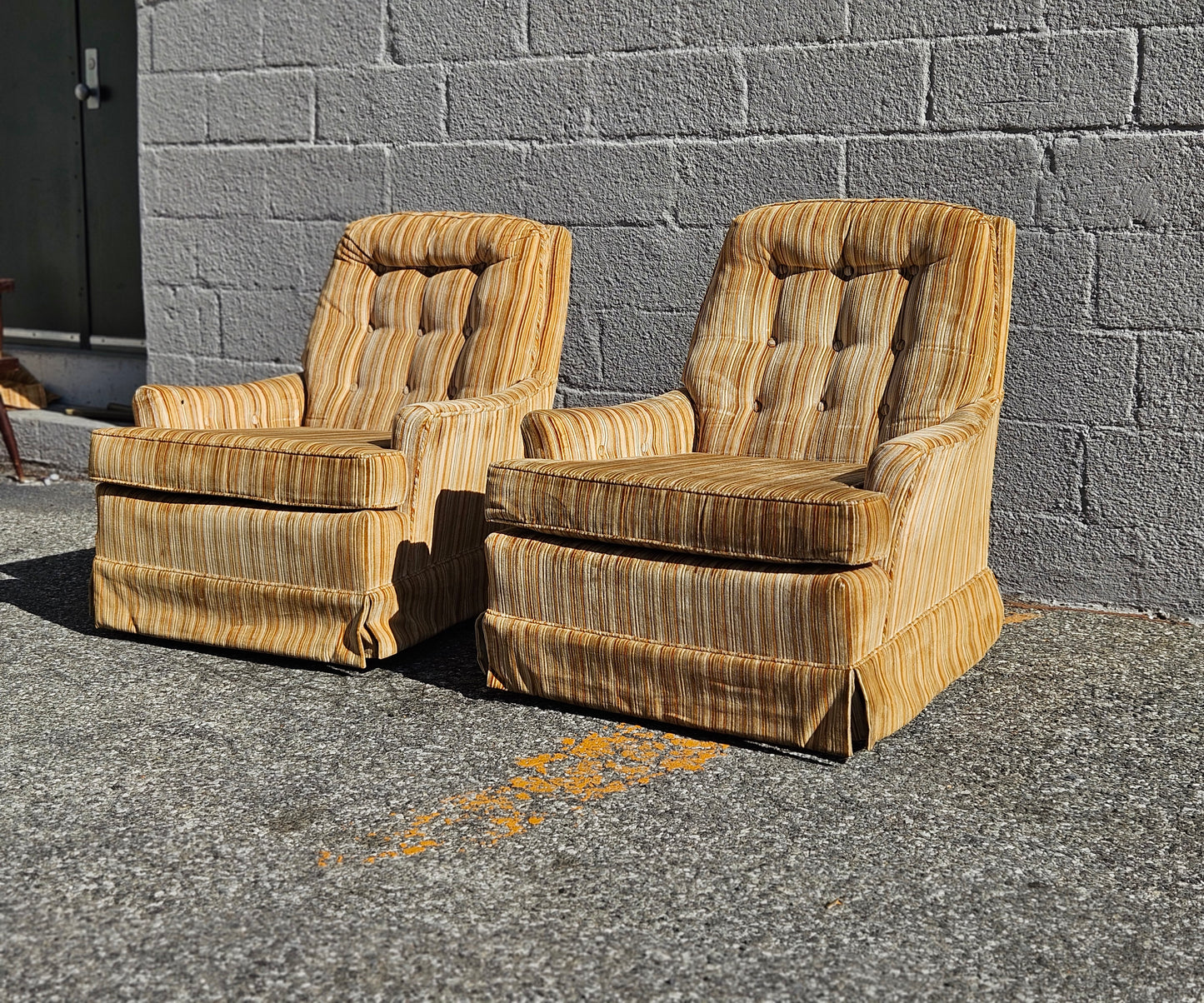 Retro Striped Lounge Chairs