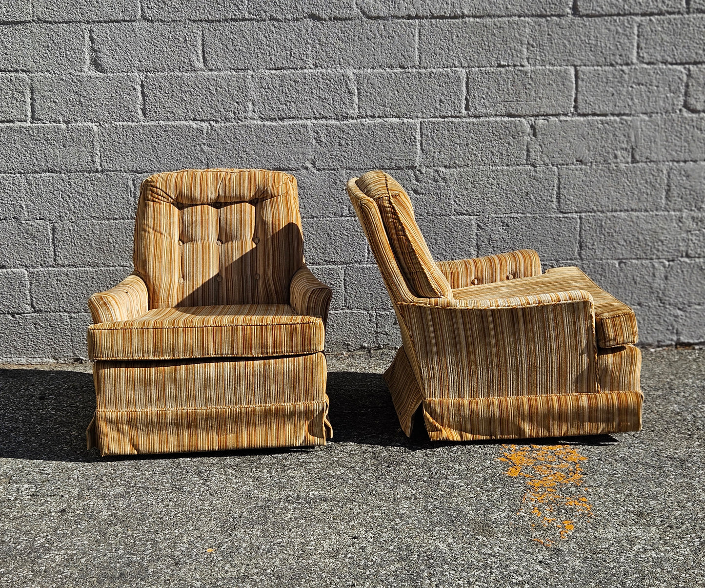 Retro Striped Lounge Chairs