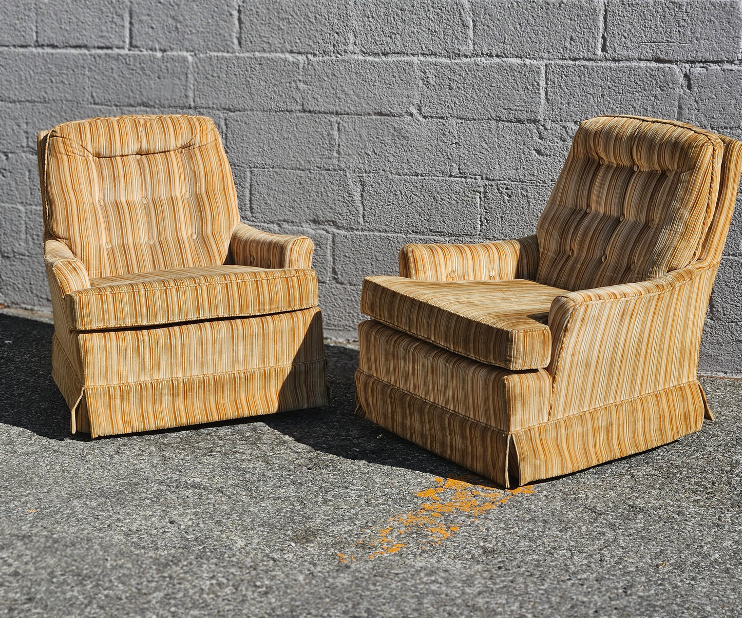 Retro Striped Lounge Chairs