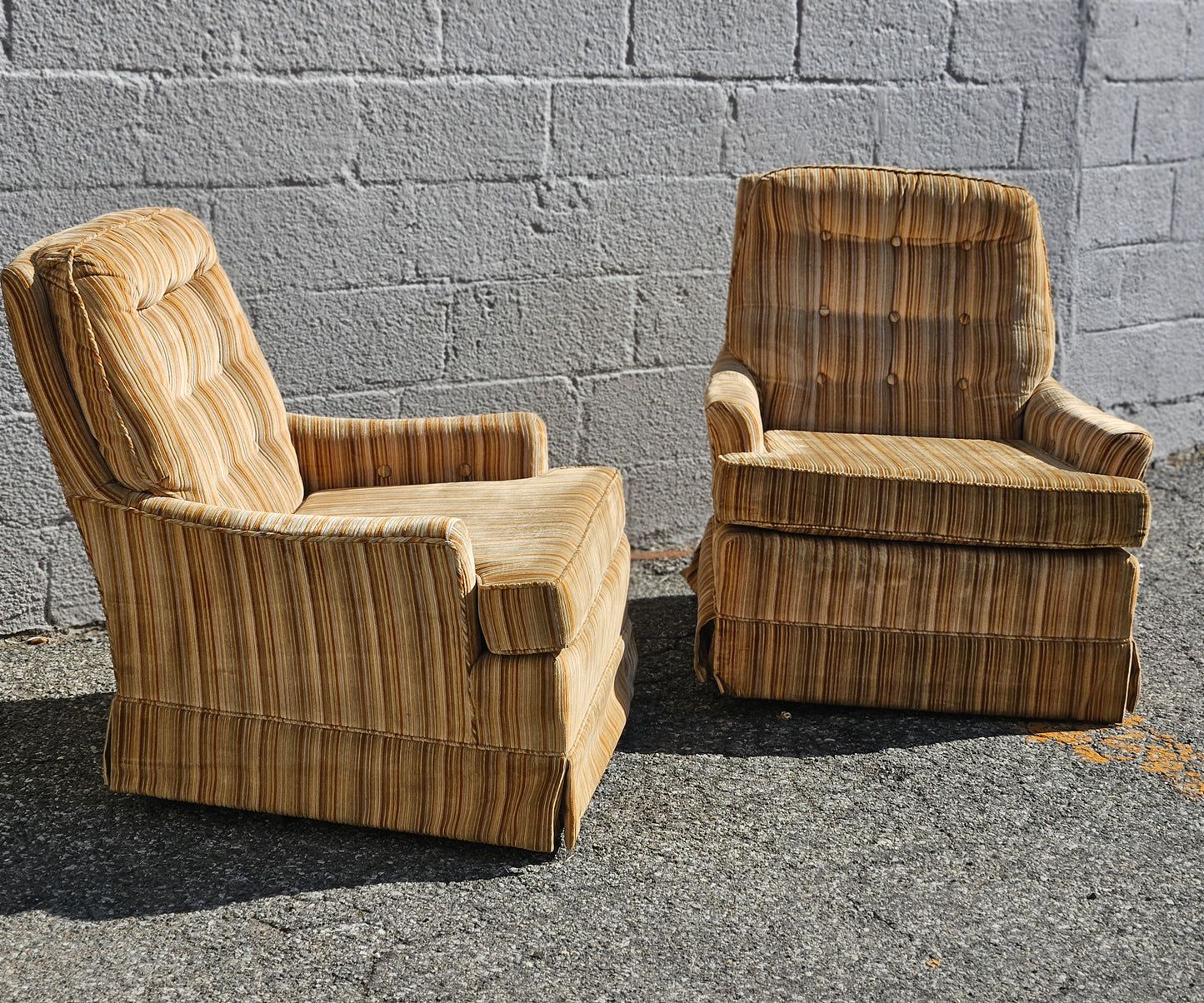 Retro Striped Lounge Chairs