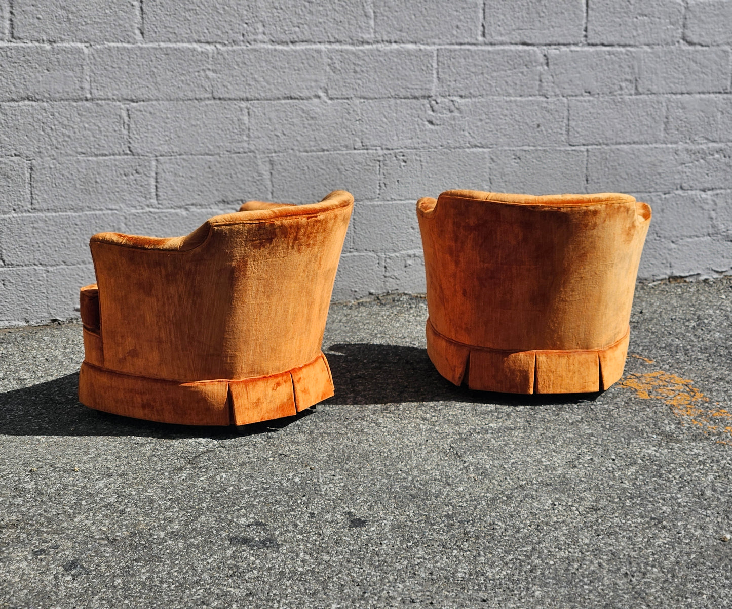 Orange Velvet Accent Chairs