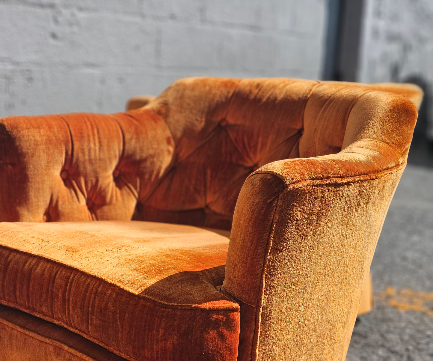 Orange Velvet Accent Chairs