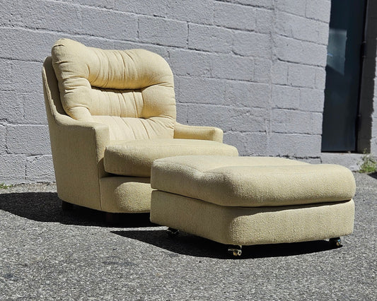 Scandinavian Oversized Lounge Chair & Ottoman