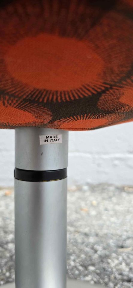 Orange & Brown Swivel Chair