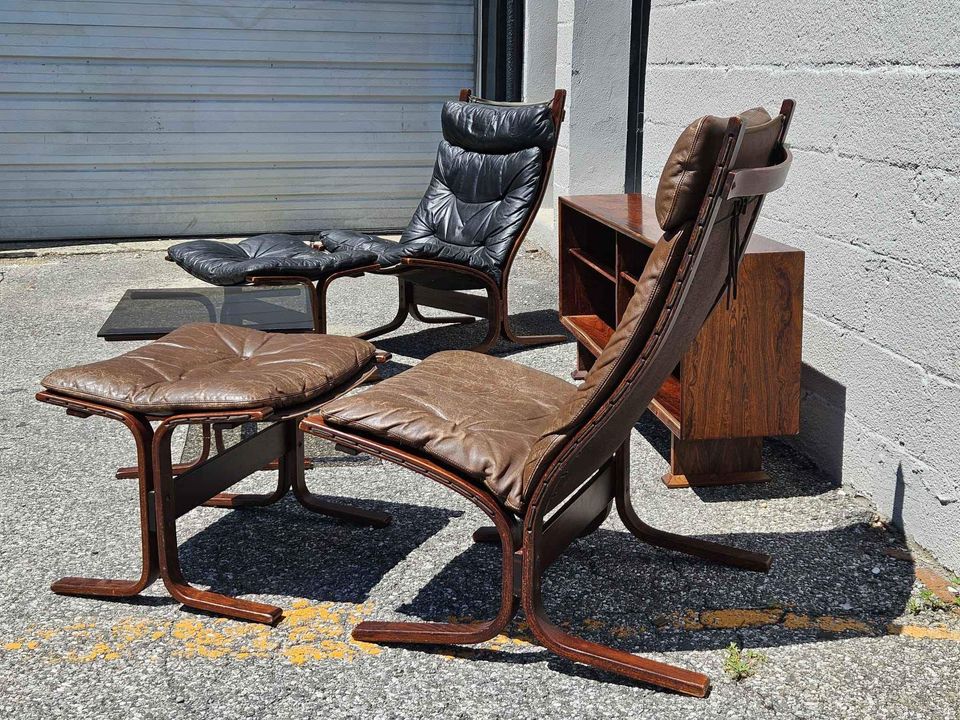 Vintage Brown Leather Siesta Chair