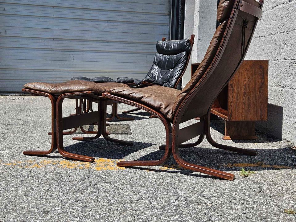 Vintage Brown Leather Siesta Chair