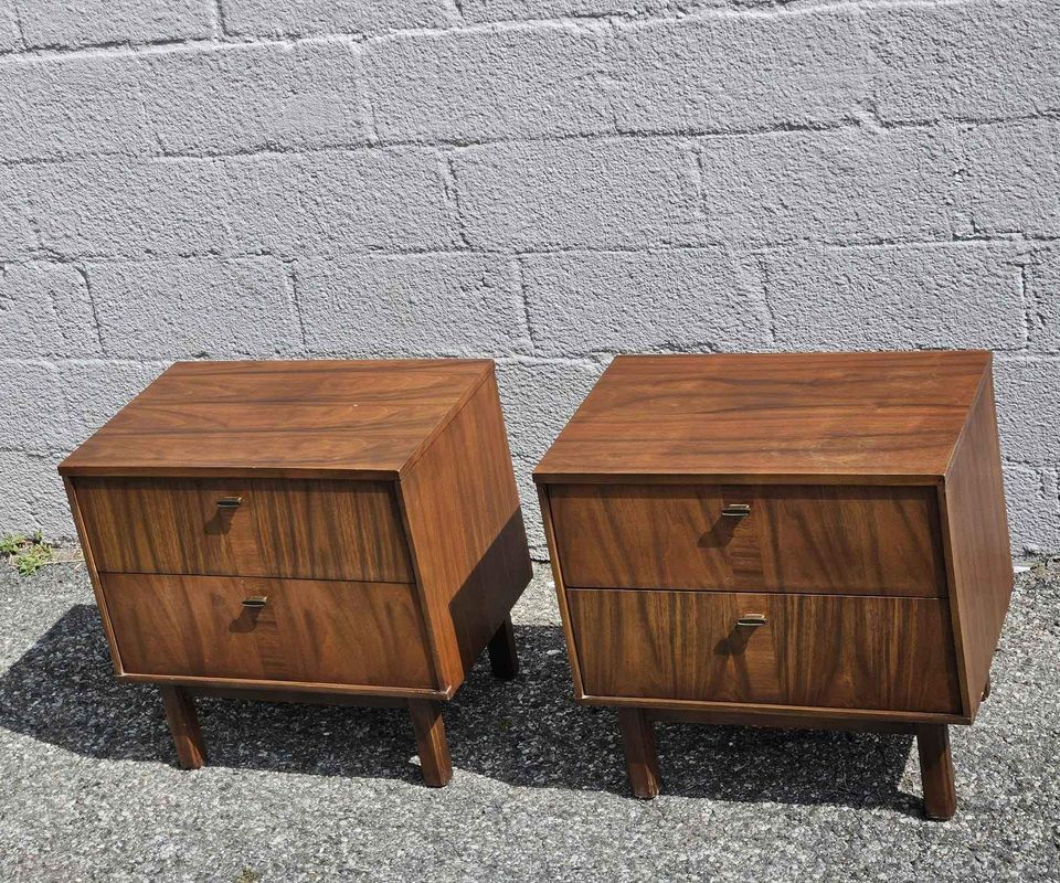 MCM Walnut Nightstands (pair)