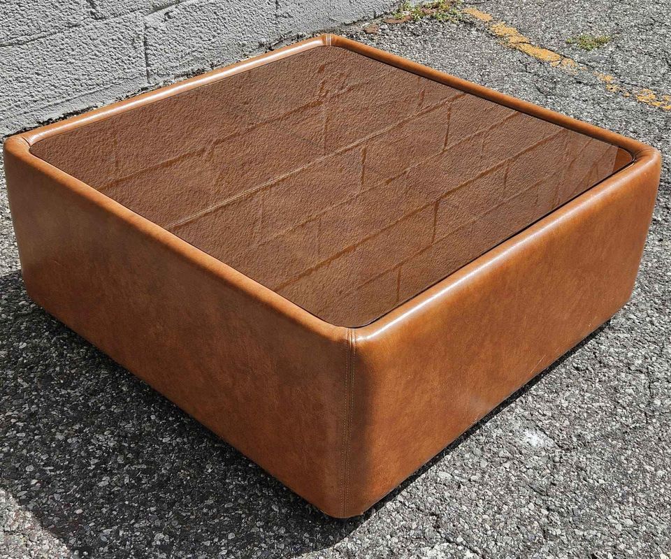 1970s Swedish Leather Coffee Table