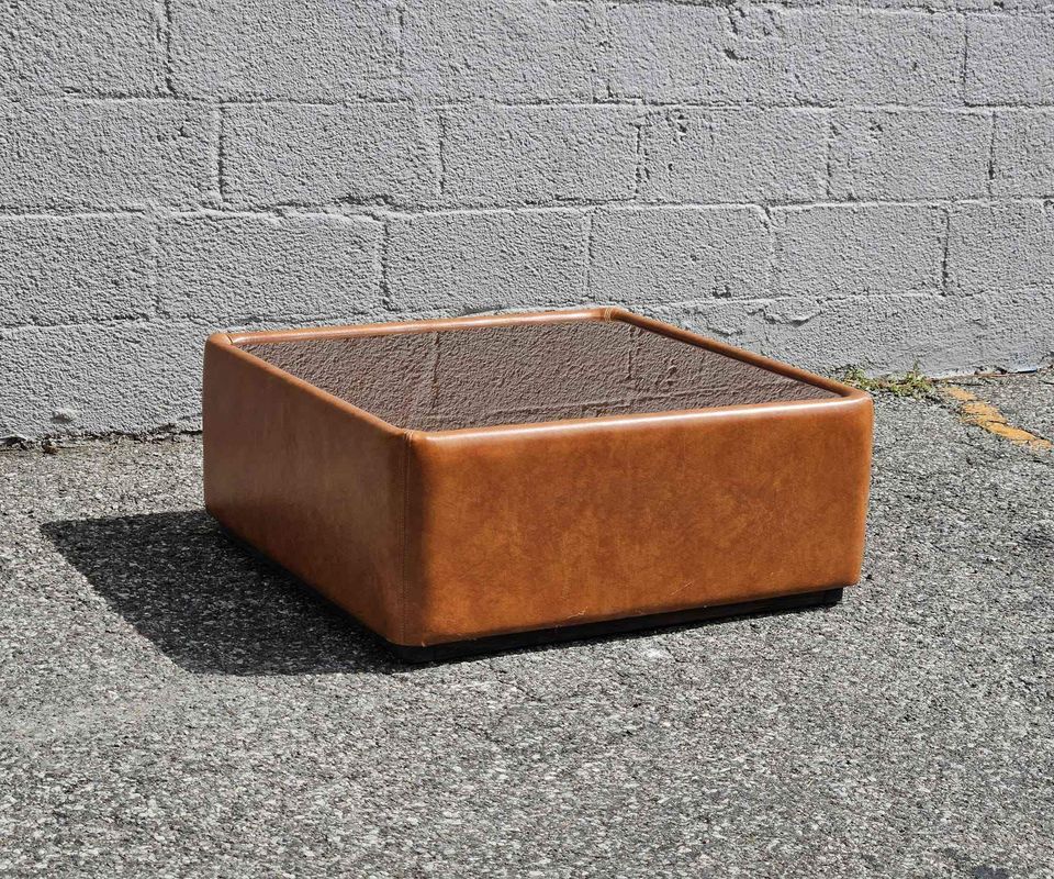 1970s Swedish Leather Coffee Table