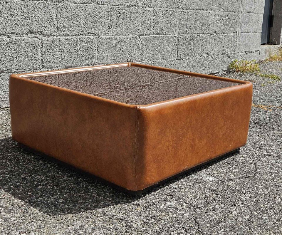 1970s Swedish Leather Coffee Table