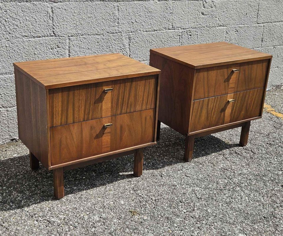MCM Walnut Nightstands (pair)