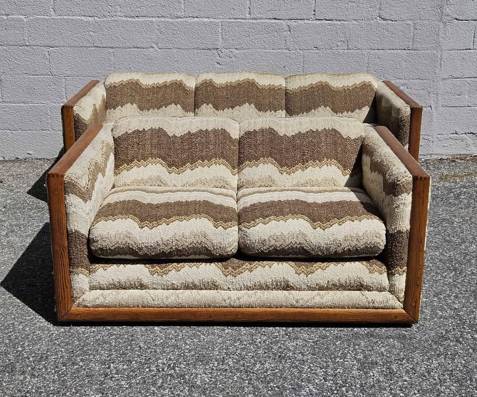 Vintage Wood Trim Sofa Set