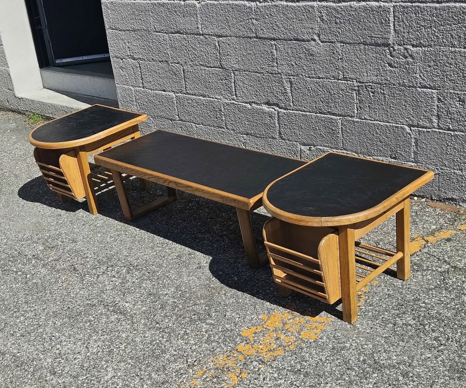 Vintage Side Tables with Magazine racks
