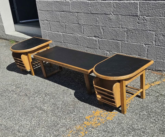 Vintage Side Tables with Magazine racks