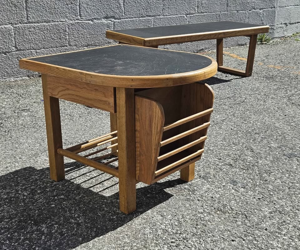 Vintage Side Tables with Magazine racks