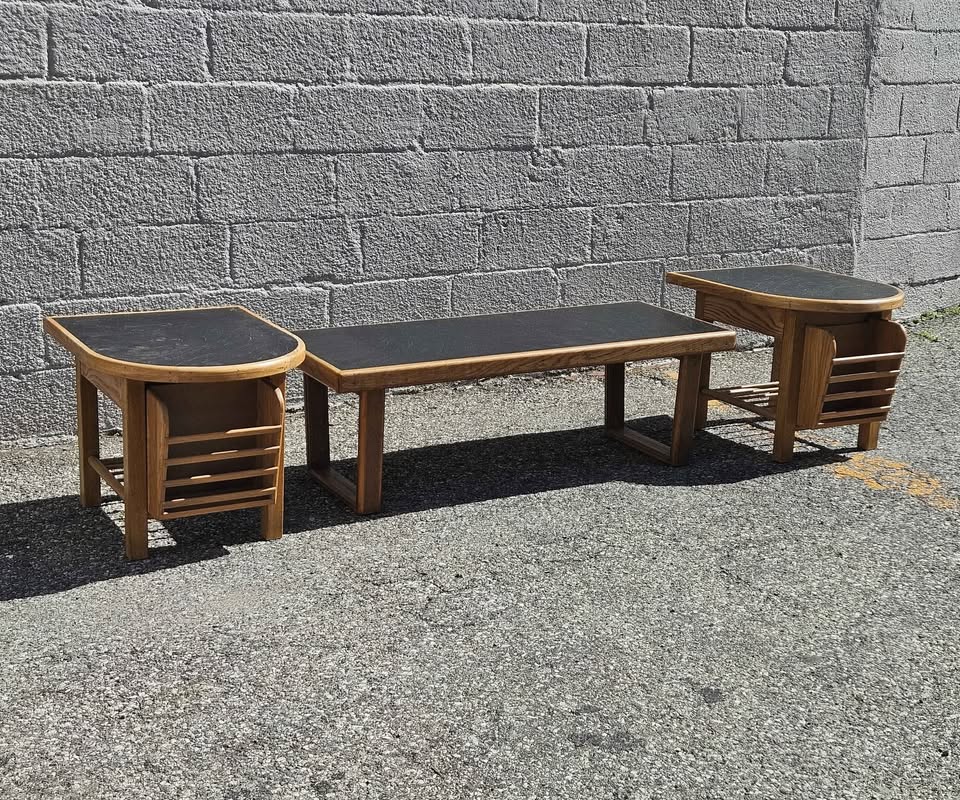 Vintage Side Tables with Magazine racks