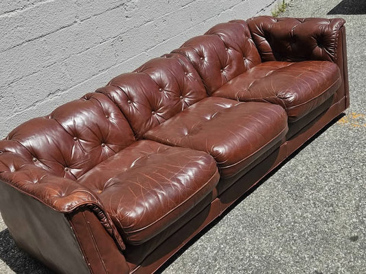 Vintage Brown Leather Sofa