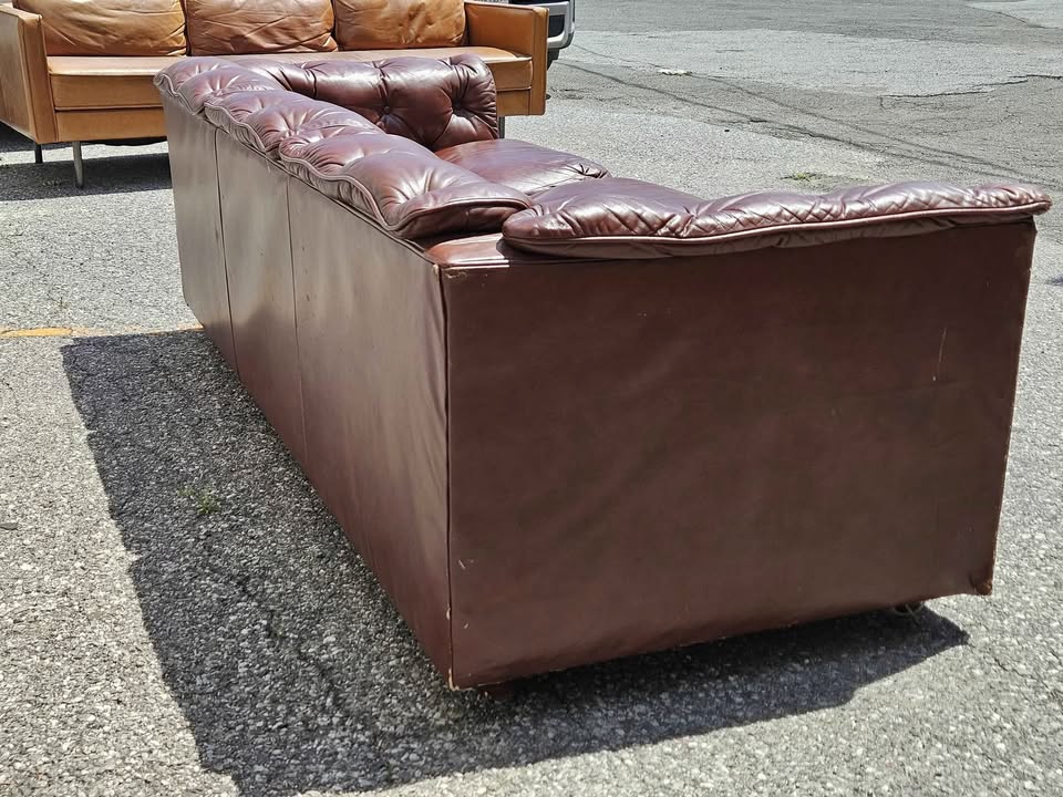 Vintage Brown Leather Sofa