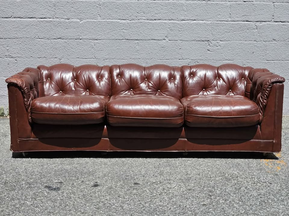 Vintage Brown Leather Sofa