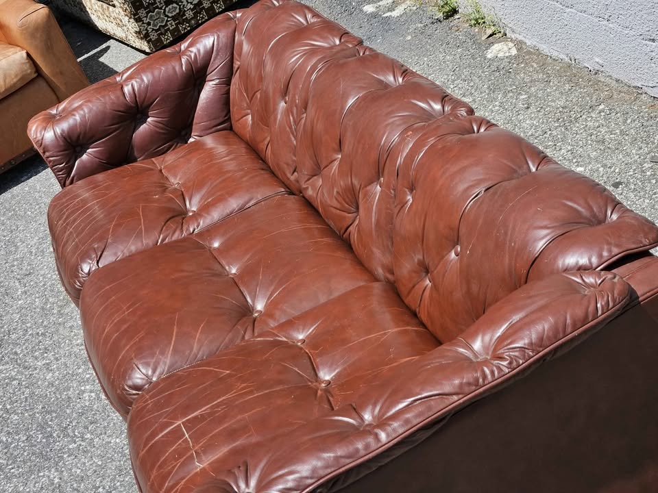Vintage Brown Leather Sofa