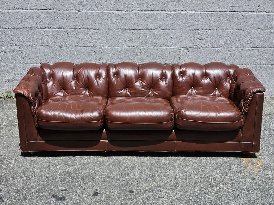 Vintage Brown Leather Sofa