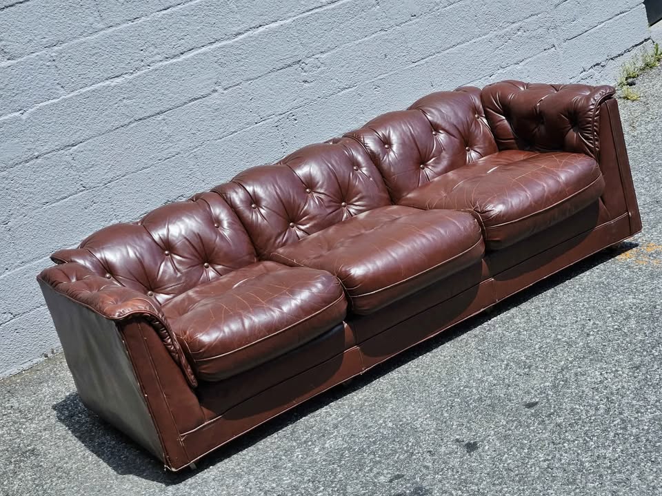 Vintage Brown Leather Sofa
