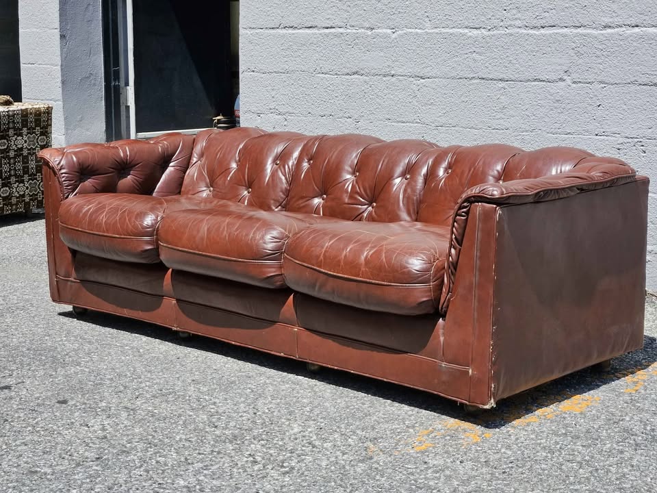 Vintage Brown Leather Sofa