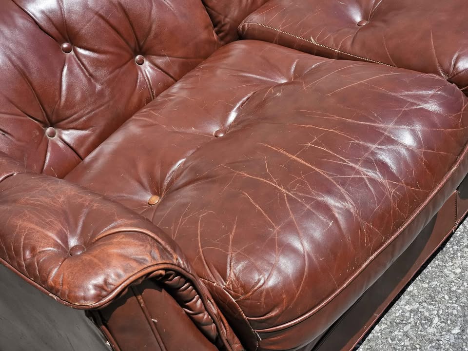 Vintage Brown Leather Sofa