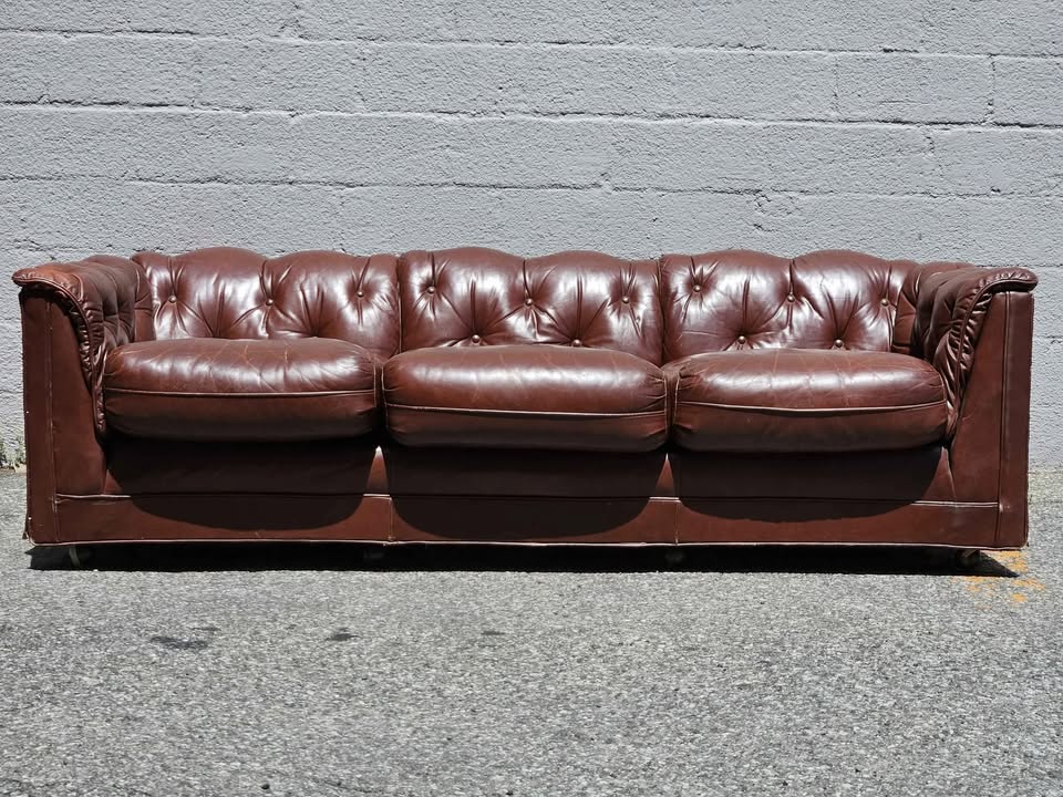 Vintage Brown Leather Sofa
