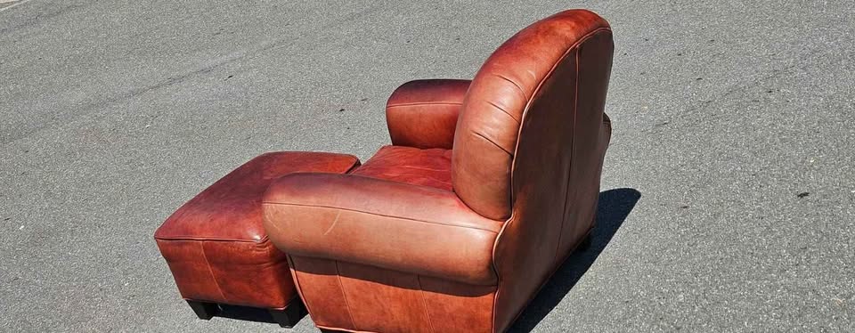 Leather Arhaus Club Chair & Ottoman