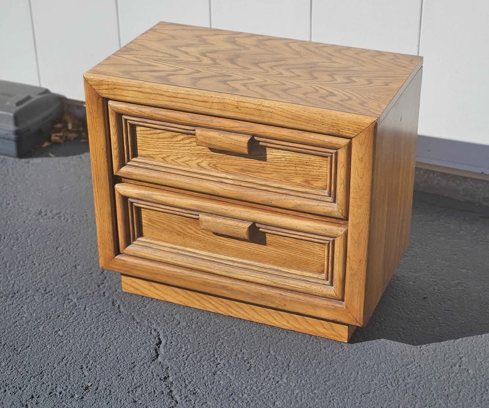 Vintage Oak Nightstand or Side Table