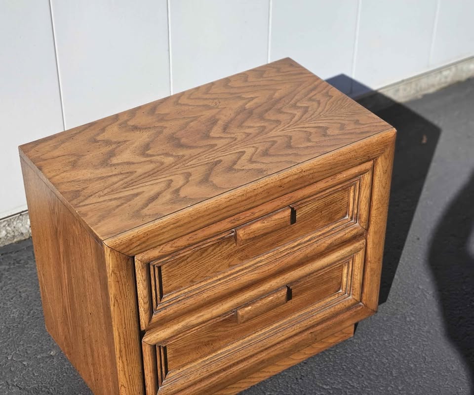 Vintage Oak Nightstand or Side Table