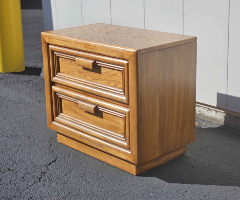 Vintage Oak Nightstand or Side Table