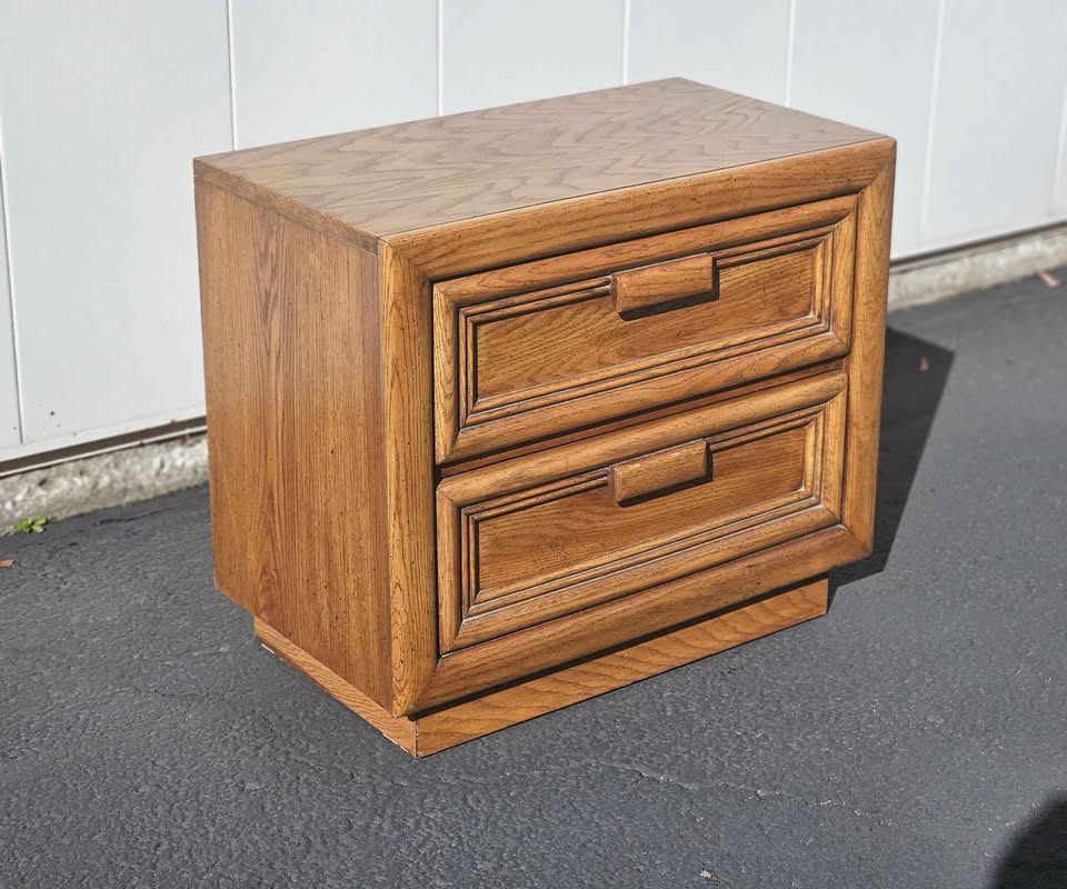 Vintage Oak Nightstand or Side Table