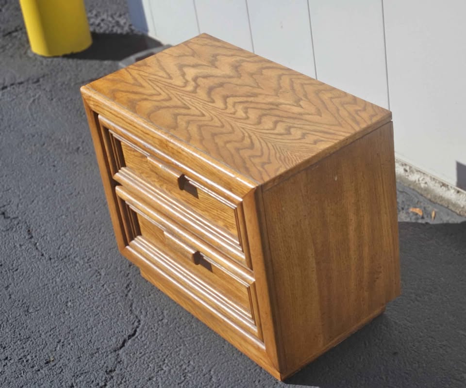 Vintage Oak Nightstand or Side Table