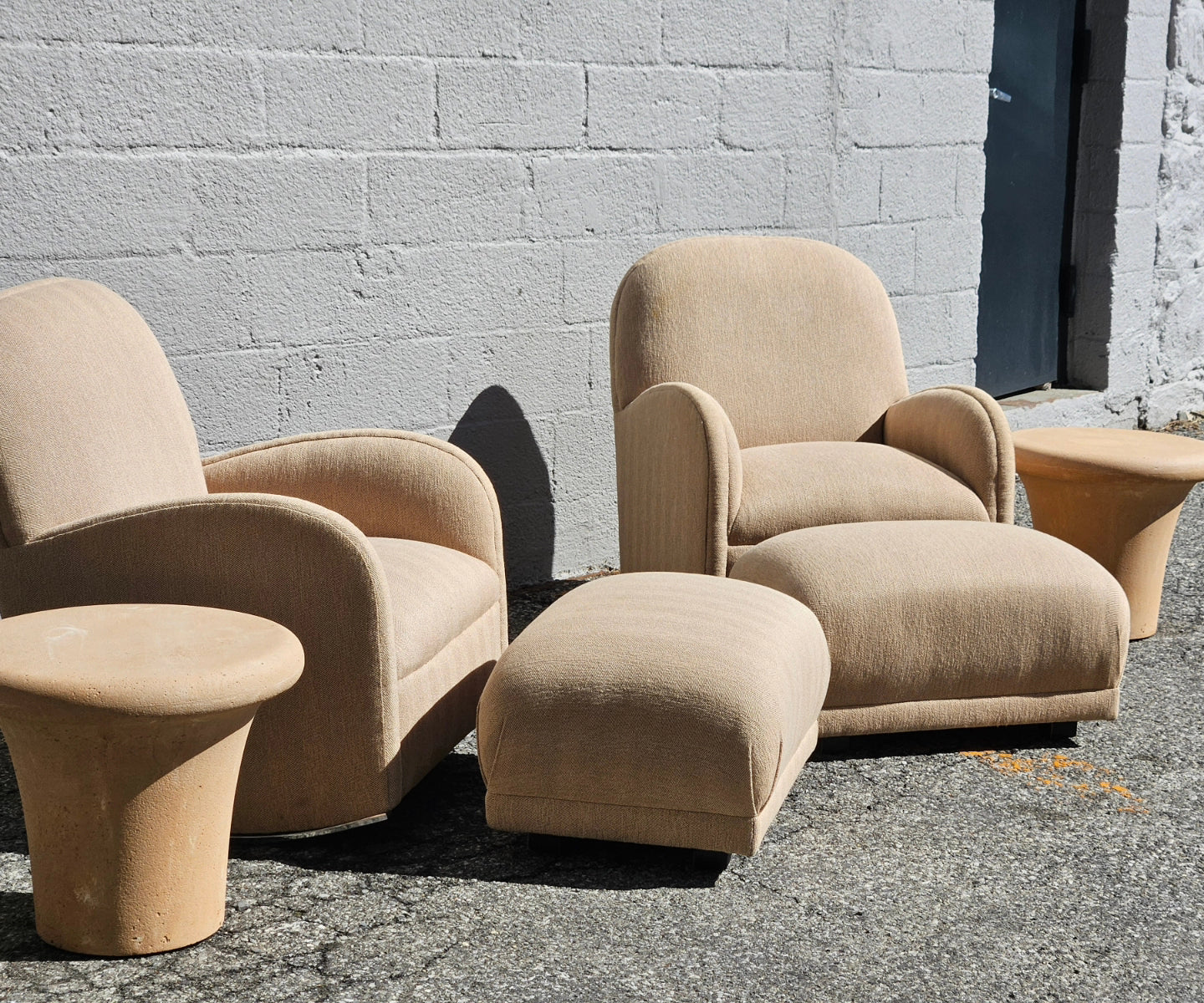 Vintage Rocking Chairs & Ottoman