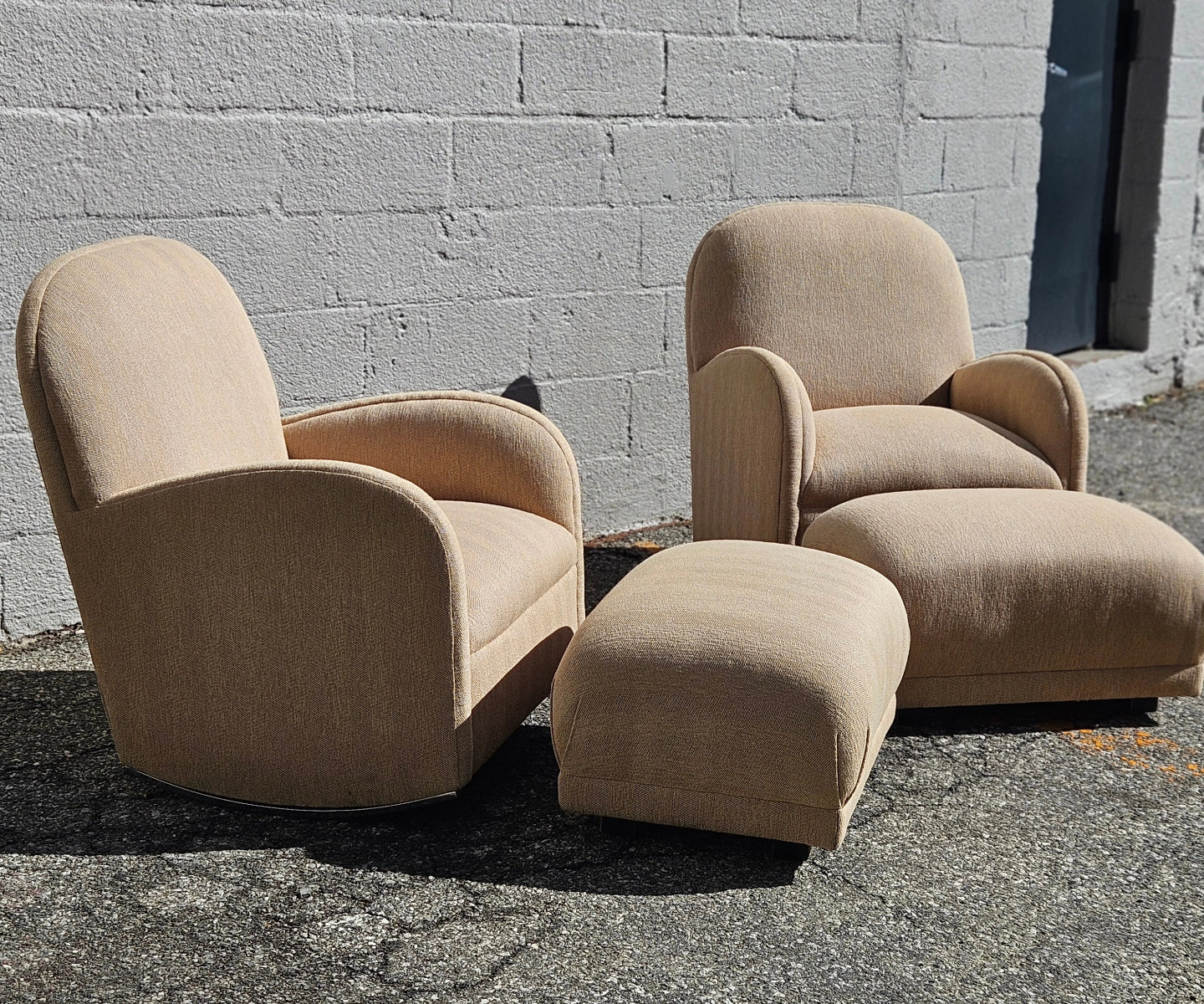 Vintage Rocking Chairs & Ottoman