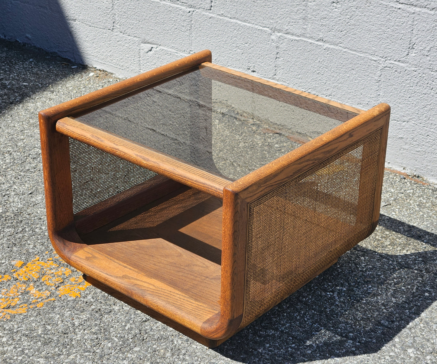 Oak & Rattan Coffee Table