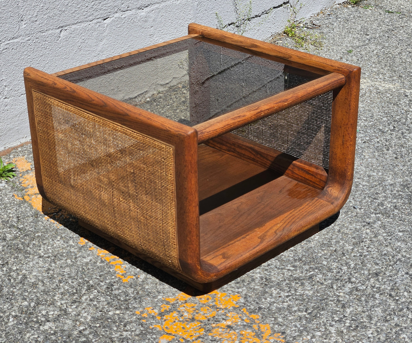 Oak & Rattan Coffee Table