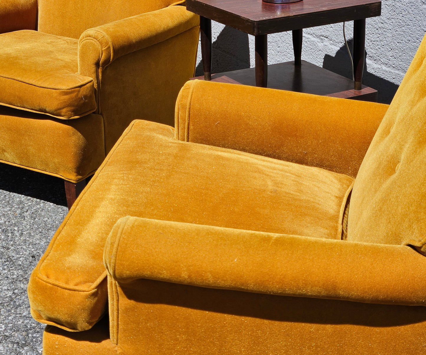 Gold Velvet Arm Chairs
