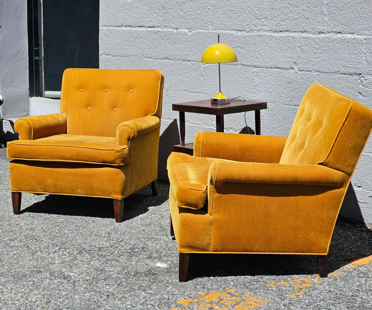 Gold Velvet Arm Chairs