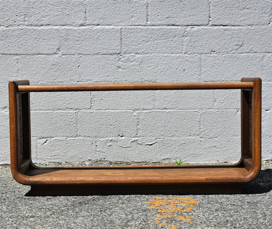 Oak & Rattan Console with Smoked Glass